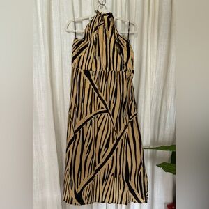 H&M Animal Print Halter Midi Dress